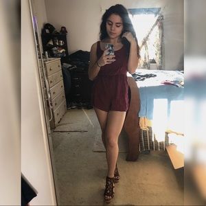 Dark red Hollister romper